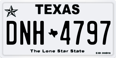 TX license plate DNH4797