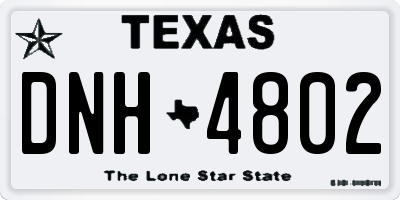 TX license plate DNH4802
