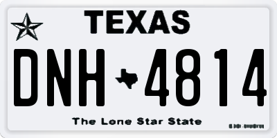 TX license plate DNH4814