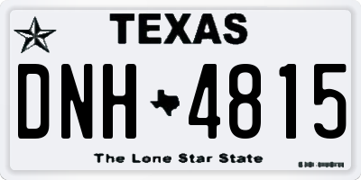 TX license plate DNH4815
