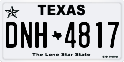 TX license plate DNH4817