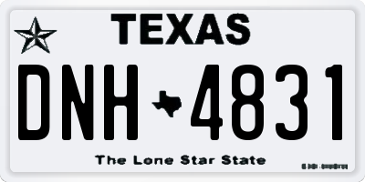 TX license plate DNH4831