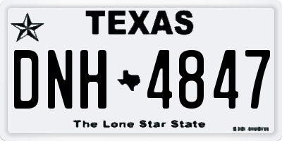 TX license plate DNH4847