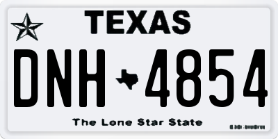 TX license plate DNH4854