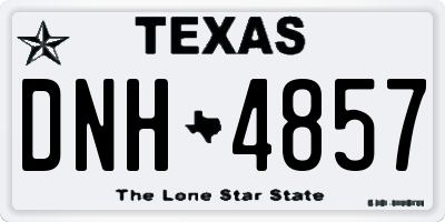 TX license plate DNH4857