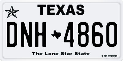 TX license plate DNH4860