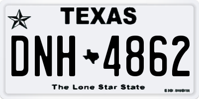 TX license plate DNH4862