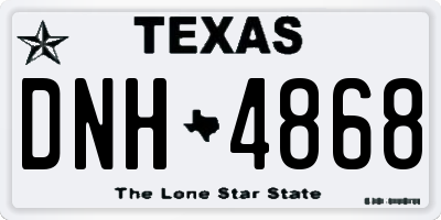 TX license plate DNH4868