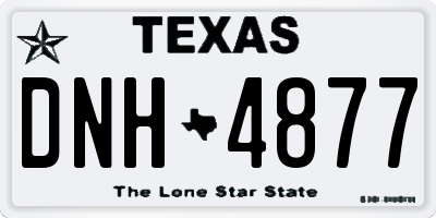 TX license plate DNH4877