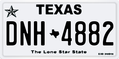 TX license plate DNH4882