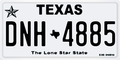 TX license plate DNH4885