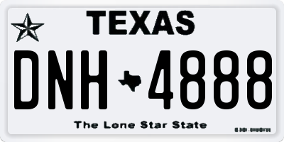 TX license plate DNH4888