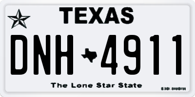 TX license plate DNH4911