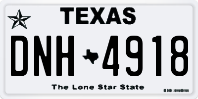 TX license plate DNH4918