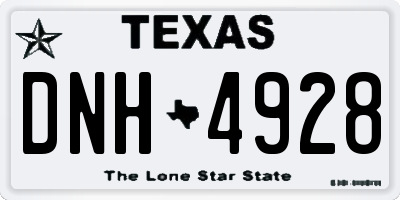 TX license plate DNH4928