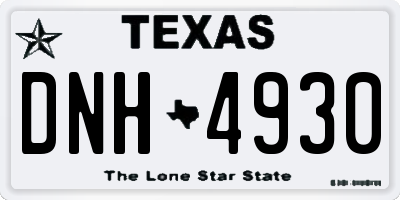 TX license plate DNH4930