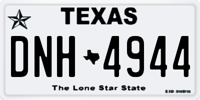 TX license plate DNH4944