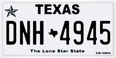 TX license plate DNH4945