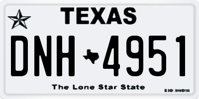 TX license plate DNH4951