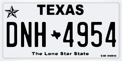 TX license plate DNH4954