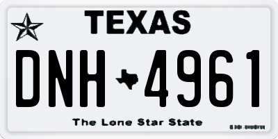 TX license plate DNH4961