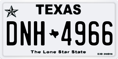 TX license plate DNH4966