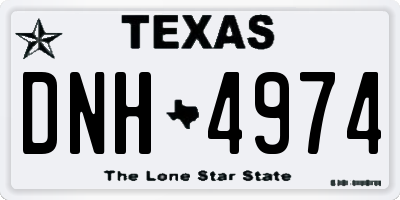 TX license plate DNH4974