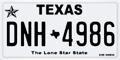 TX license plate DNH4986