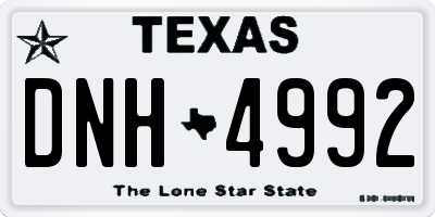 TX license plate DNH4992