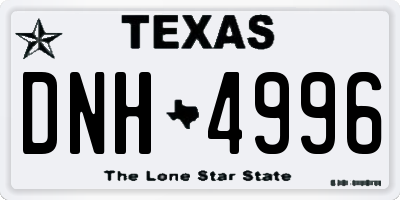 TX license plate DNH4996