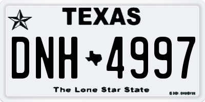 TX license plate DNH4997