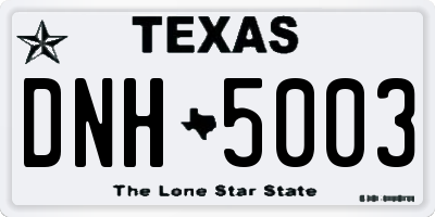 TX license plate DNH5003