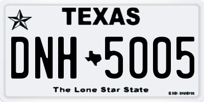 TX license plate DNH5005