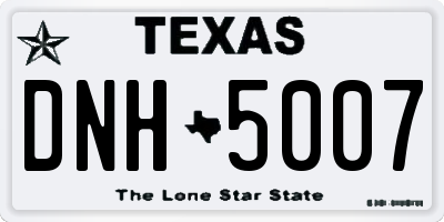 TX license plate DNH5007