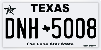TX license plate DNH5008