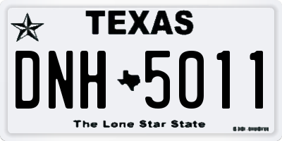 TX license plate DNH5011