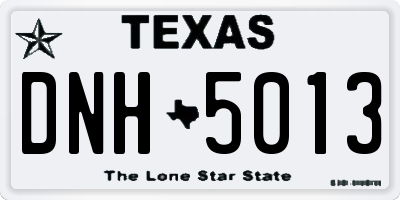 TX license plate DNH5013
