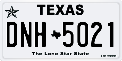 TX license plate DNH5021