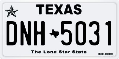 TX license plate DNH5031