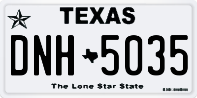TX license plate DNH5035