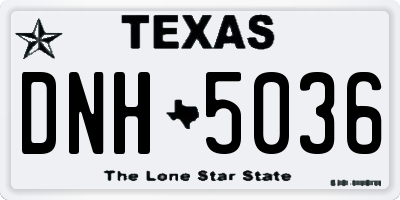 TX license plate DNH5036