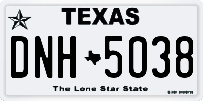 TX license plate DNH5038