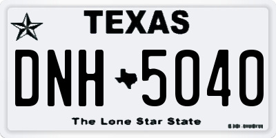 TX license plate DNH5040