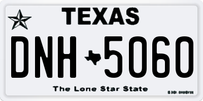 TX license plate DNH5060