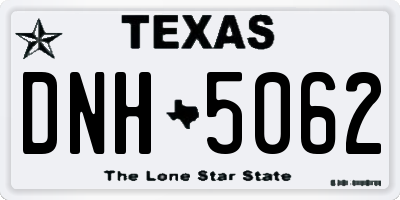TX license plate DNH5062