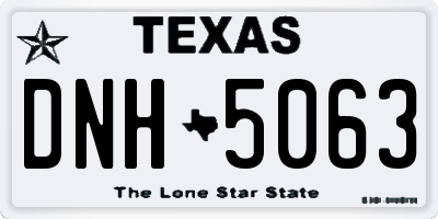 TX license plate DNH5063