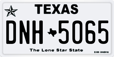 TX license plate DNH5065