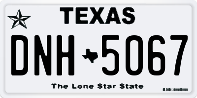 TX license plate DNH5067