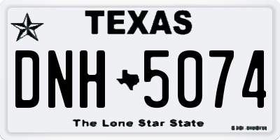 TX license plate DNH5074