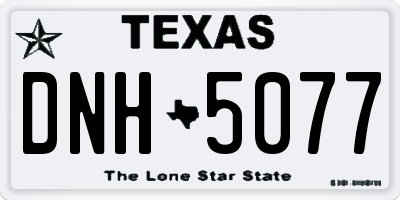 TX license plate DNH5077